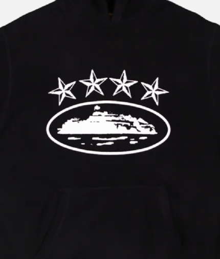 Corteiz 4Starz Alcatraz Sudadera Capucha Negra (1)