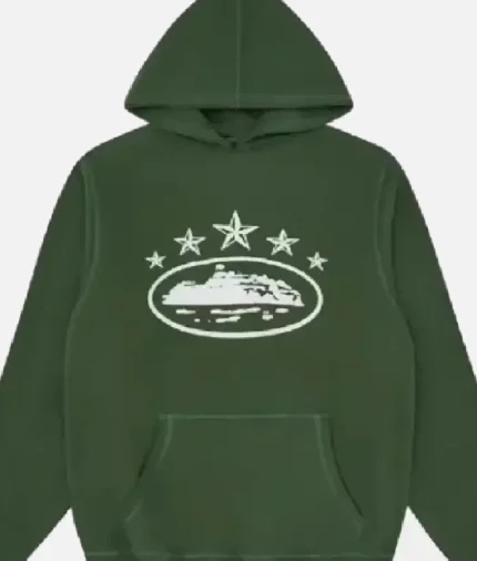 Corteiz Sudadera Capucha 5 Starz Alcatraz Verde (1)