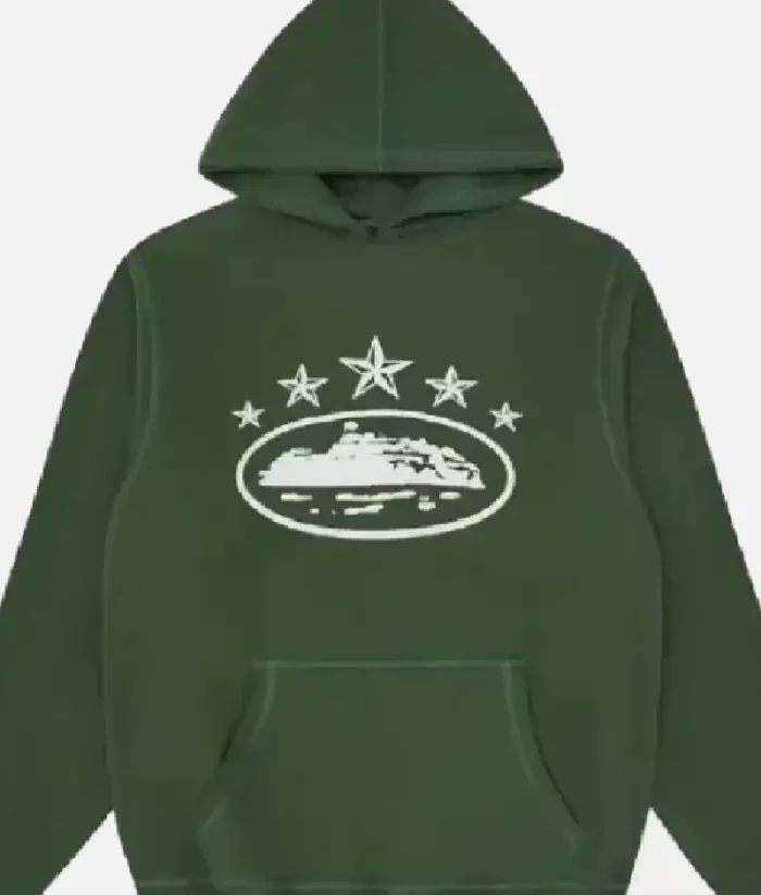 Corteiz Sudadera Capucha 5 Starz Alcatraz Verde (1)