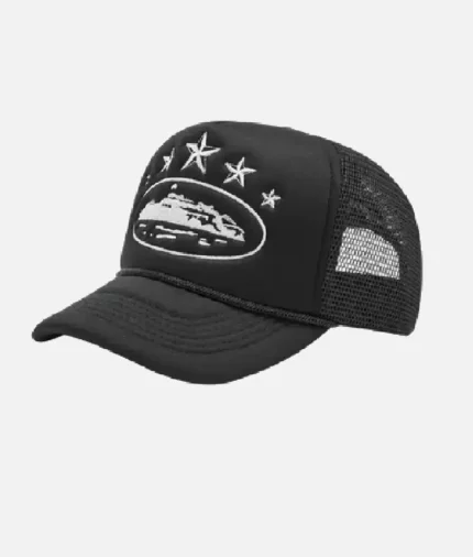 Gorra Corteiz 5 Starz Alcatraz Trucker Negro (2)