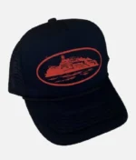 Gorra Corteiz Alcatraz Trucker Negro Rojo (1)