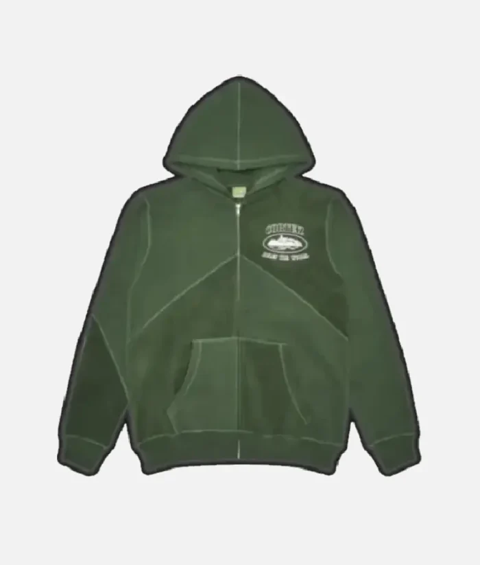 Sudadera Corteiz Superior V2 Zip Verde Bosque (2)